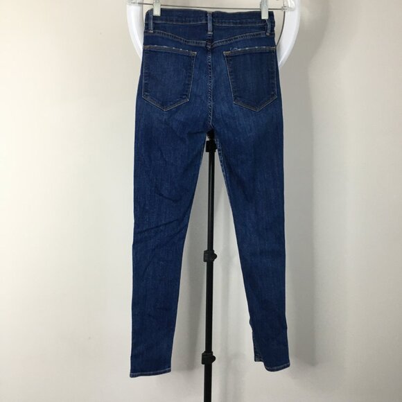 FRAME York Wash 5 Pocket Logo Hardware Le High Rise Waist Slim Fit Skinny Jeans - Picture 8 of 12